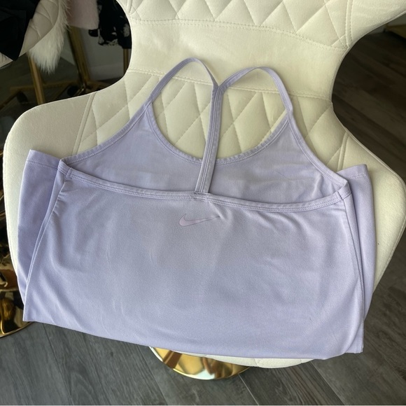 Nike DRI-FIT Y Back Halter Purple Workout Tank Top | Athletic Yoga Pilates wear - Picture 3 of 5